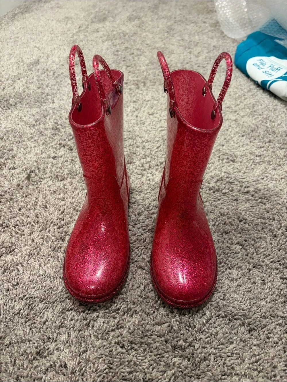 EUC Western Chief Kids Glitter Rain Boot in Hot Pink Sz 1